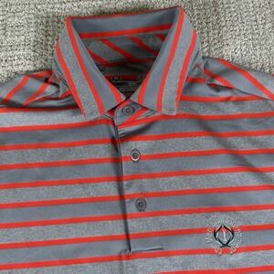Under Armour Men's Small The Memorial Tournament Gray Striped Golf Polo Shirt